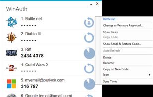 WinAuth screenshot 1