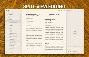 Markdown split-view editing and preview in WitNote.
