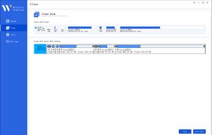 Step 4. Resize partition and start clone