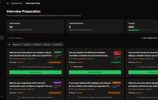 Interview Prep
Prepare for interviews with our comprehensive question bank and AI-powered response suggestions.