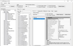 Main application window when browsing WMI
