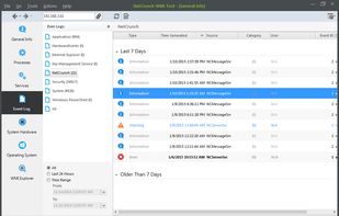 Event Log: This view shows all available event logs on a given machine.