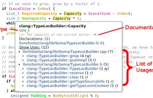Hover on symbols to get details