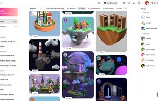 Womp - Discover Page with 3D assets