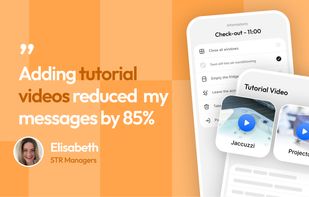 Self check-in and check-out video tutorials embedded in the guidebook, so guests stop messaging the host with the same questions.