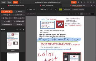 Editing text and annotations in a PDF file