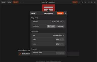 Customizable New Document creation dialog