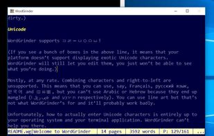 WordGrinder screenshot 1