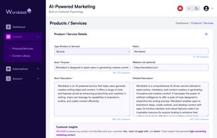 Product/service details page