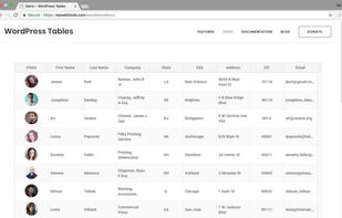 WordPress Tables screenshot 1