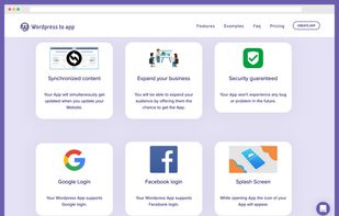 Some of the features included in your app.