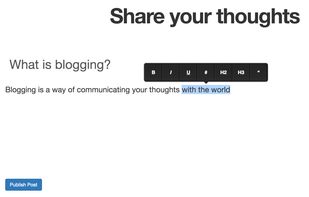 Type your post and format it easily.