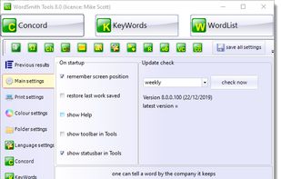 WordSmith Tools screenshot 2