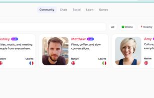 AI chat partners for practice any time, with corrections and accent help.