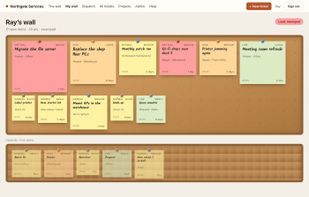 My wall: the same board from a staff member's side, showing only the tickets assigned to them.