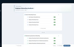 Handbook creation by chaining procedures together