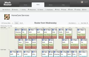 Home Care Roster screenshot from WorkRoster.com