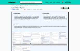 Each workunit captures the problem to solve, success criteria, tasks with priorities, attachments, and linked assets, all in one place.