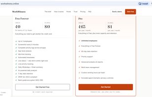 WorkWitness offers a Free Forever plan for teams of up to 3 employees and a Pro plan starting at just $1 per user/month. Both plans include AI-powered daily summaries, activity tracking, and team visibility, making WorkWitness one of the most affordable employee monitoring solutions available.