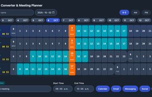 The homepage and event planner