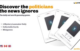 Worthle daily mystery puzzle cards for US Congress, UK Parliament, and Canada.