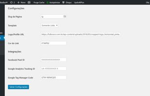 WP Link Bio - Settings Page