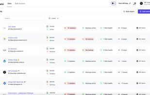 WP Umbrella's dashboard