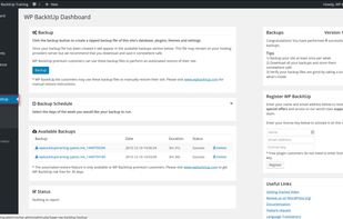WPBackItUp screenshot 1