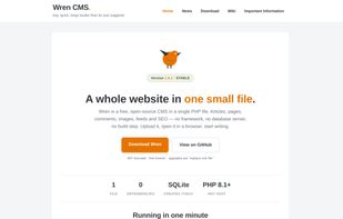 Wren CMS Homepage