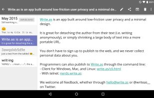 Write.as screenshot 1