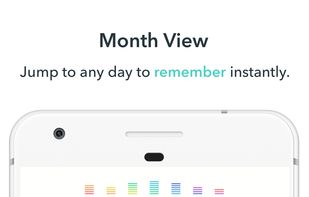 One of the more novel features of writeaday is the month view, which at a glance shows you your frequency of journaling and is also one of the most beautiful ways to view your past entries.