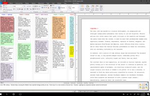 Organising window and resulting manuscript.