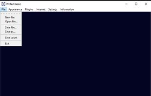 The File Menu of the executable version.