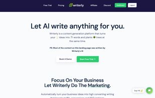 Writerly Landing Page 