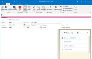 Wunderlist for Outlook screenshot 1
