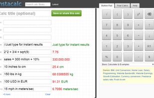 InstaCalc screenshot 1