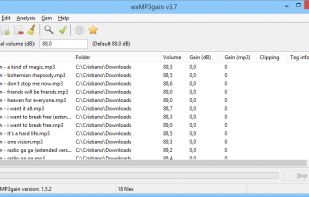 wxMP3gain screenshot 1