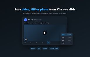 Save a video, GIF or photo from an X post and choose the rendition X provides.