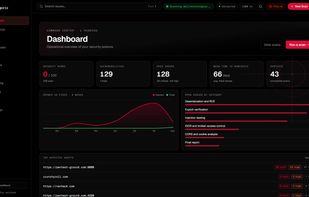 Hosted Xalgorix dashboard with security score, vulnerability trends, and affected assets.