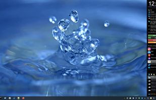 xBar for Windows with Black Theme and Docked on the Right, Showcasing 15% Transparency