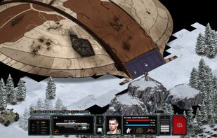 The lone scout found the Landing Ship (Jsleezy's Real Fighter Portrait Pack graphic mod installed)