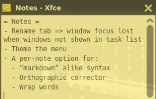 xfce4-notes screenshot 1