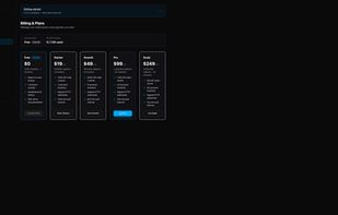 Self-serve pricing from Free ($0) to Scale ($249/mo) — API call quotas, account monitors, and signed HTTP webhooks on paid plans.