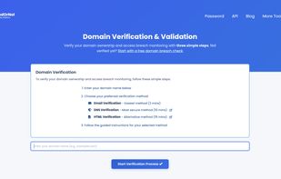 Verify your own domain to monitor it for breaches for free