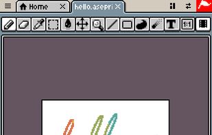 Xprite in a phone browser with touch controls.