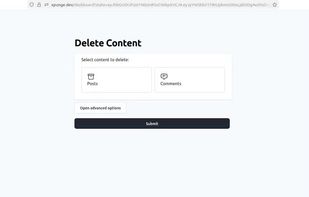Select content to delete
