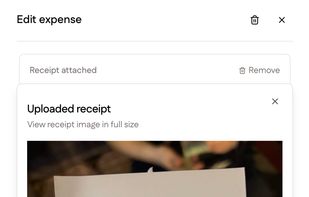 Attach receipts to expenses