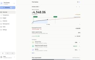 Overview on a computer: spending so far, the forecast for the month and upcoming bills
