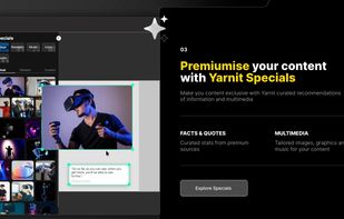 Designs for presentations and posts with premium collection of images, icons, research, facts, music