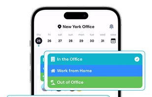 YAROOMS hybrid work scheduling on a mobile app.